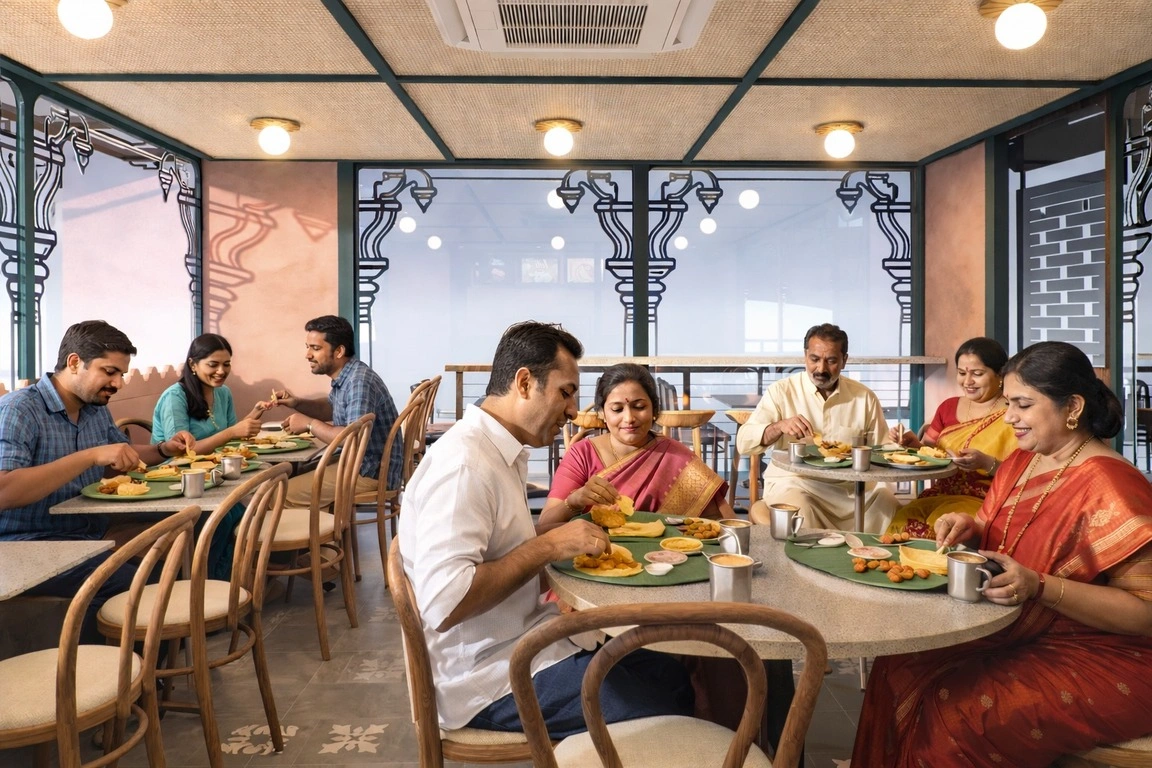 Amrutha Cafe, Mlore Airport interior by Decor Indoors